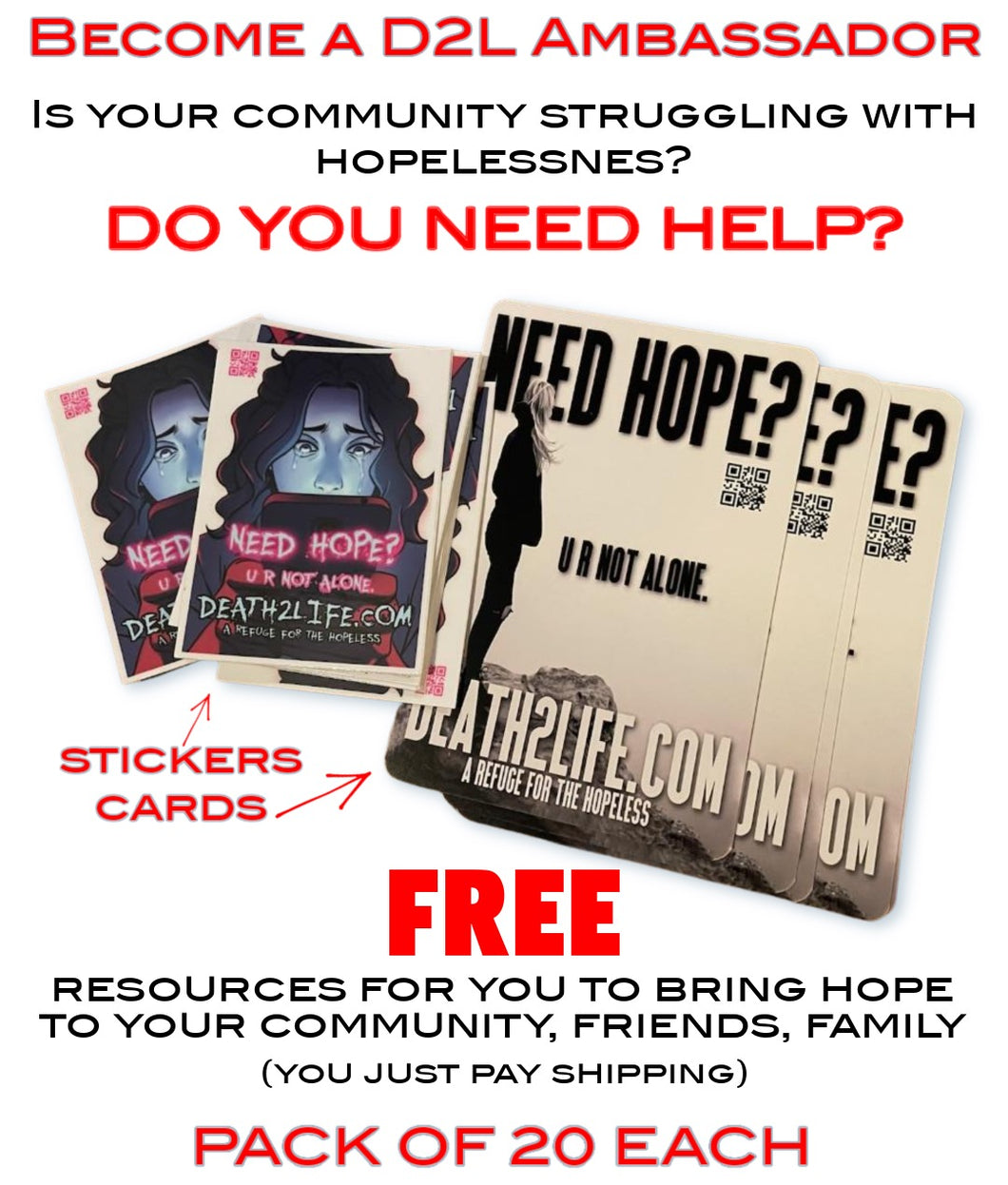Death2Life Stickers and Info Cards